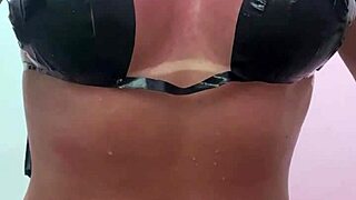 before and after tan crossdressing ladyboy shemale shows off perfect machine