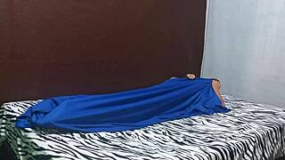 Stepmom and stepson rest on bed then ghost joins for wild threesome fucking