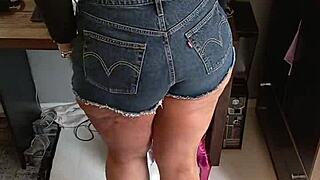 Wearing My Sexy Short Jeans with Tan Lines