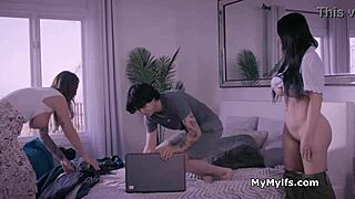 elias walks in on free use big tit milf cougars ready for his threesome pounding