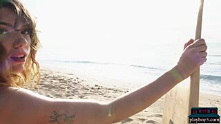 Azura Grace strips her big natural tits and perfect ass