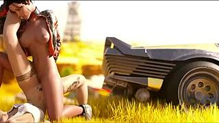 cyberpunk animated sex in neon city streets