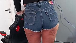 Wearing My Sexy Short Jeans with Tan Lines