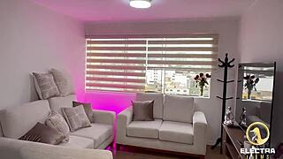 petite latina maid with curly hair rides deepthroat in underwear after street sales