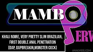 Khali Noire's slim brazilian ass endures first double anal dap
