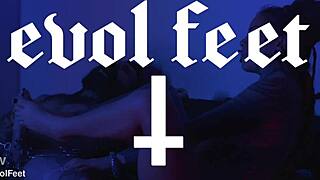 Arachne dominates cocks with her sexy Latina feet footjobs choking gagging and toe sucking torment