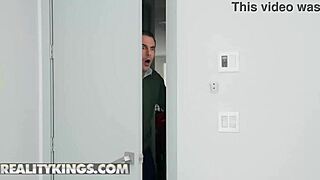 Nicole aria's cam show with bestie angel windell turns stepdad threesome wild