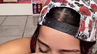 Cute brunette gives handjob and blowjob to wellington prado until he explodes