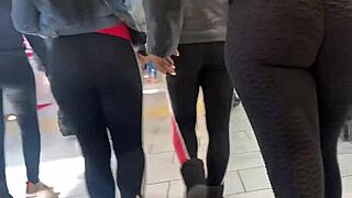 Candid Hidden Camera Catches Thick Asses Stretching Yoga Pants Tight
