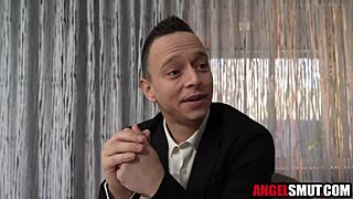 Boss Pounds Russian Maid's Shaved Ass Deep While Husband Waits!