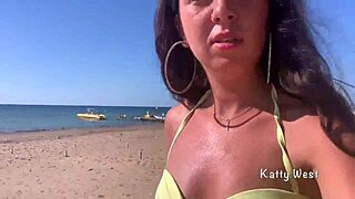 Crazy 18yo Girl Pees in Panties on Public Beach Then Sunbathes Wet