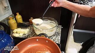 step mom kymber leigh rides cock for breakfast in taboo family cosplay