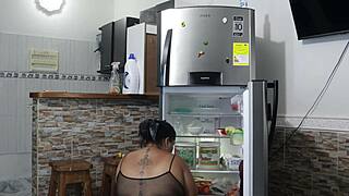 Fucking in the Fridge Delivers Epic Incredible Latina Milf Pounding