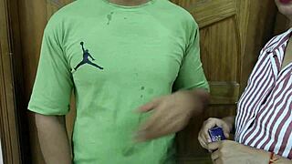 hot wife in panties rides delivery boy's huge cock doggystyle moaning loud!