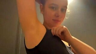 crazy wet pussy teen bbw masturbates to creampie orgasm in public gym closeup