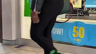 Candid Hidden Camera Catches Thick Asses Stretching Yoga Pants Tight