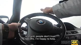 Hunter Pounds Impressive Model's Tight Pussy Hard Outdoors for Bitcoin Cash