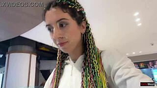 crazy public cumwalk babe blows huge load in mall toilet then flashes 😈💦