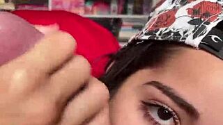 Cute brunette gives handjob and blowjob to wellington prado until he explodes