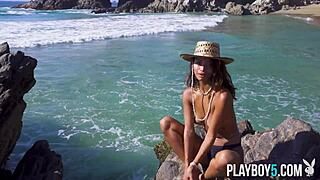 Carolina Reyes' Tiny Mexican Teen Beach Posing