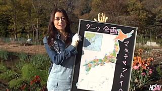 Hot JAPANESE lady Maki HOUJYOU gets CREAMPIED deep in her hairy beaver