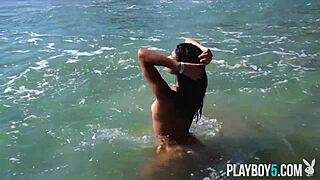 Carolina Reyes' Tiny Mexican Teen Beach Posing