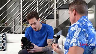 Stepmom Fucks Steps on While Stepdad Lost in Metaverse