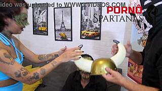 Annie Interviews on Lap Humiliates Cuckold with Rough Anal Cowgirl