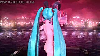hatsune miku rocks that full nude bunny costume showing off her big tits and ass