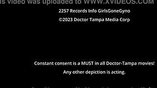 Yasmine Woods spreads cheeks for spanking exam in cheerleader skirt and heels behind scenes