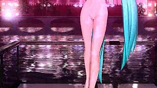 hatsune miku rocks that full nude bunny costume showing off her big tits and ass