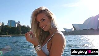 Jessica Nelson's pussy flash on yacht shocks!