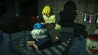 roblox bitch takes monster cock deep in her slutty pussy