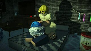 roblox bitch takes monster cock deep in her slutty pussy