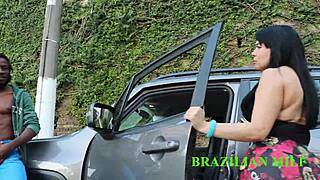 Manobrista Sneaks Big Cock Into See-Through Patroa's Street Fuck Fest