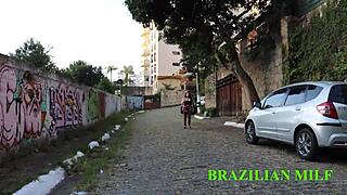 Manobrista Sneaks Big Cock Into See-Through Patroa's Street Fuck Fest