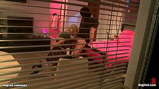 Masked Freaks BANG Hogtied Blonde Student Monster Cocks