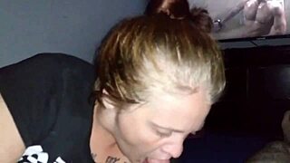 girlfriend teases slow drags on boyfriend's thick pole