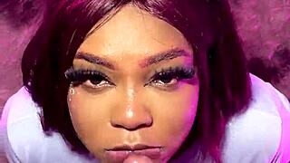 stepdaughter's huge ass bent over takes monster black cock deep in wet pussy doggystyle pov creampie