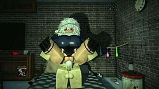 roblox bitch takes monster cock deep in her slutty pussy