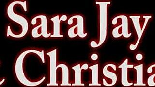 whoa sara jay's tongue loves tasting that hot cum load explosion!