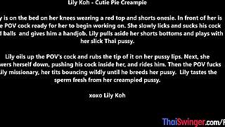 damn, 18 yo thai lily koh gives pov blowjob then gets her tight wet pussy pounded hard