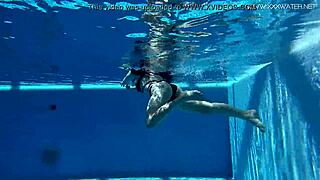 sheril blossom's hot russian bikini tease goes underwater at the beach pool 😍🌊