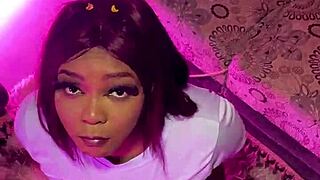 stepdaughter's huge ass bent over takes monster black cock deep in wet pussy doggystyle pov creampie