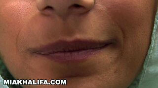 Mia Khalifa teases with her perfect big tits body up close