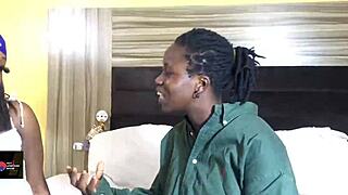 funny first-time house girl dives into her madam's juicy ebony pussy with toys and licks