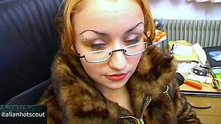 Blonde Glasses Slut Pounds Cock