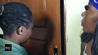 funny first-time house girl dives into her madam's juicy ebony pussy with toys and licks