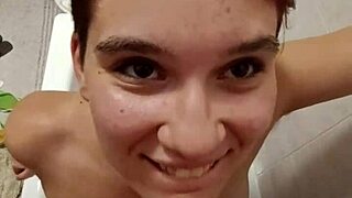 chiara begs to get pissed all over her big italian tits in toilet slavery