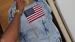 thick black cock breaks blonde's tight ass bent over doggy style deep